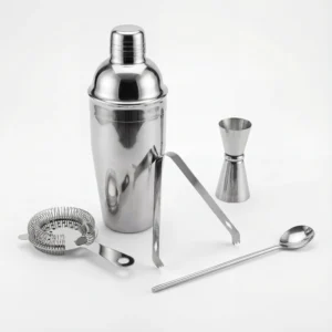 ערכת ברמן המכילה שייקר נירוסטה, כפית עירבוב, מסננת וג'יגר